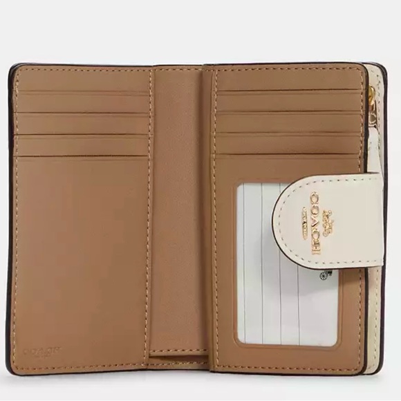 Coach Christmas Holiday Ornament Corner Zip Wallet in Chalk - Picture 2 of 10